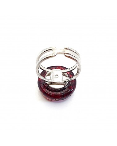 Bague ronde verre Murano bijoux fantaisies made in Italie