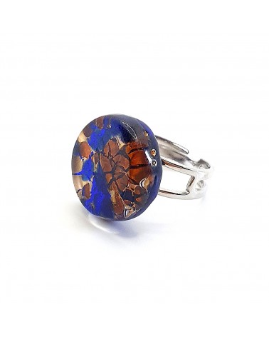Bague ronde verre Murano bijoux fantaisies made in Italie