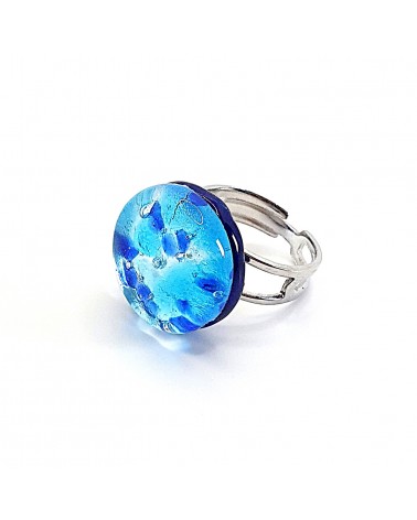 Bague ronde verre Murano bijoux fantaisies made in Italie