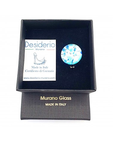 Bague ronde verre Murano bijoux fantaisies made in Italie