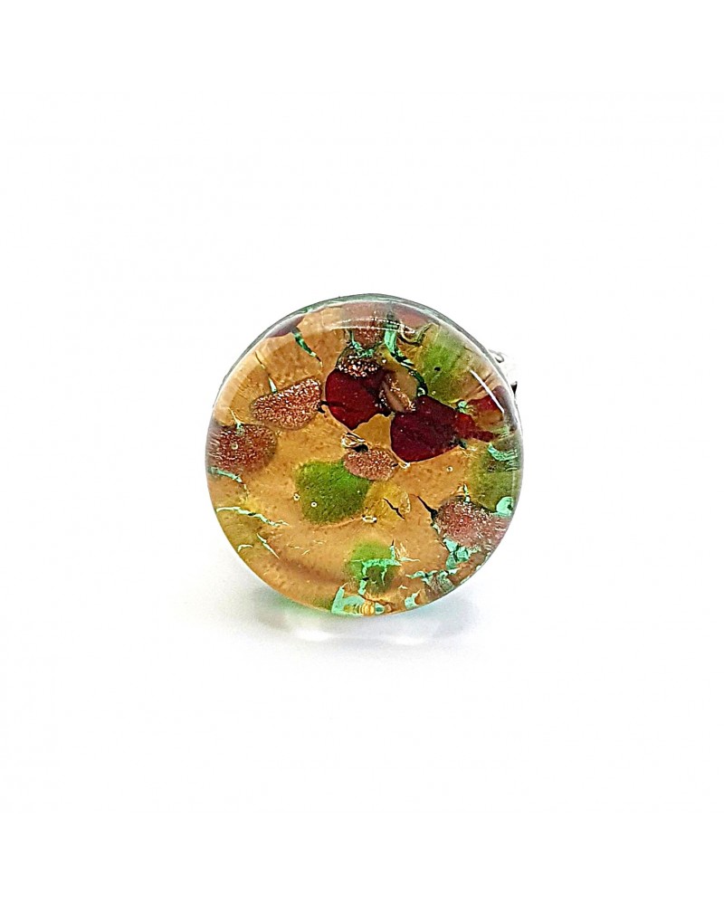 Bague ronde verre Murano bijoux fantaisies made in Italie