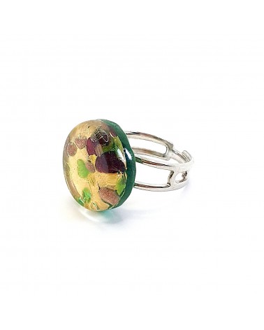 Bague ronde verre Murano bijoux fantaisies made in Italie