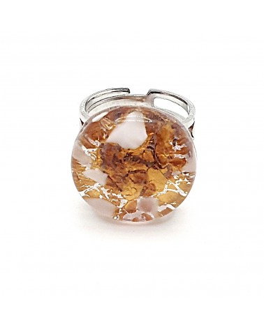 Bague ronde verre Murano bijoux fantaisies made in Italie