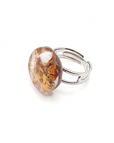 Bague ronde verre Murano bijoux fantaisies made in Italie
