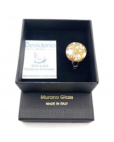 Bague ronde verre Murano bijoux fantaisies made in Italie