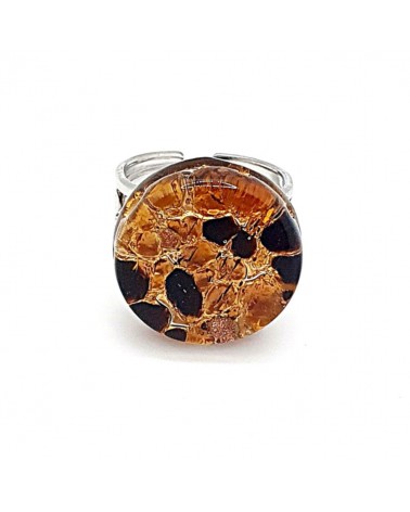 Bague ronde verre Murano bijoux fantaisies made in Italie