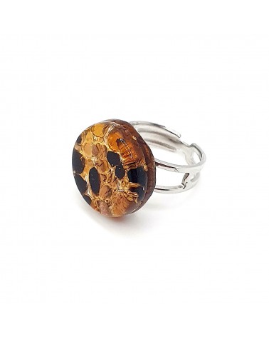 Bague ronde verre Murano bijoux fantaisies made in Italie