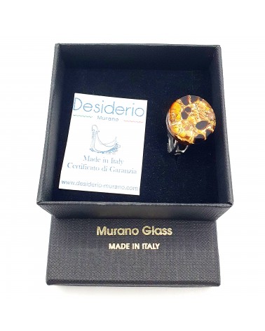 Bague ronde verre Murano bijoux fantaisies made in Italie