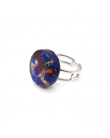 Bague ronde verre Murano bijoux fantaisies made in Italie