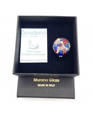 Bague ronde verre Murano bijoux fantaisies made in Italie