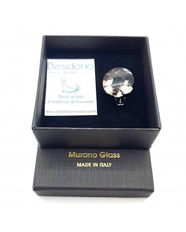 Bague ronde verre Murano bijoux fantaisies made in Italie