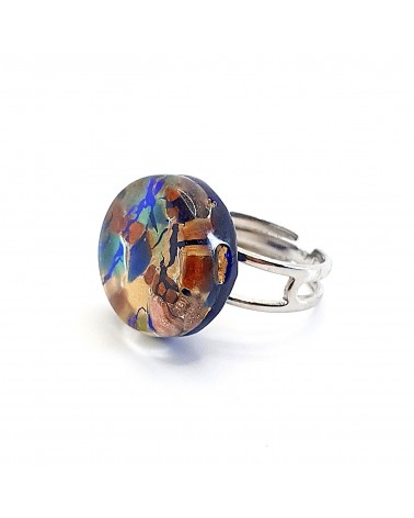 Bague ronde verre Murano bijoux fantaisies made in Italie