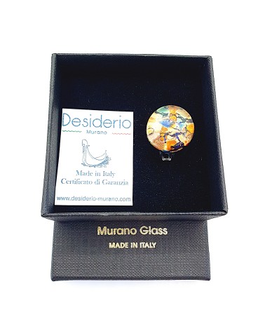 Bague ronde verre Murano bijoux fantaisies made in Italie
