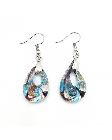 Boucles d'oreilles goutte en verre de Murano bijoux fantaisies fait à la main Bijoux Murano