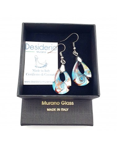 Boucles d'oreilles goutte en verre de Murano bijoux fantaisies fait à la main Bijoux Murano