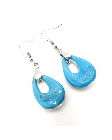 Boucles d'oreilles goutte en verre de Murano bijoux fantaisies fait à la main Bijoux Murano