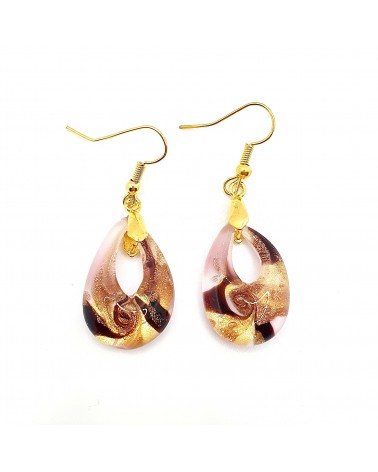 Boucles d'oreilles goutte en verre de Murano bijoux fantaisies fait à la main Bijoux Murano