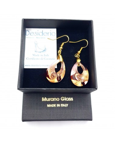Boucles d'oreilles goutte en verre de Murano bijoux fantaisies fait à la main Bijoux Murano