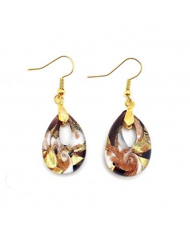 Boucles d'oreilles goutte en verre de Murano bijoux fantaisies fait à la main Bijoux Murano