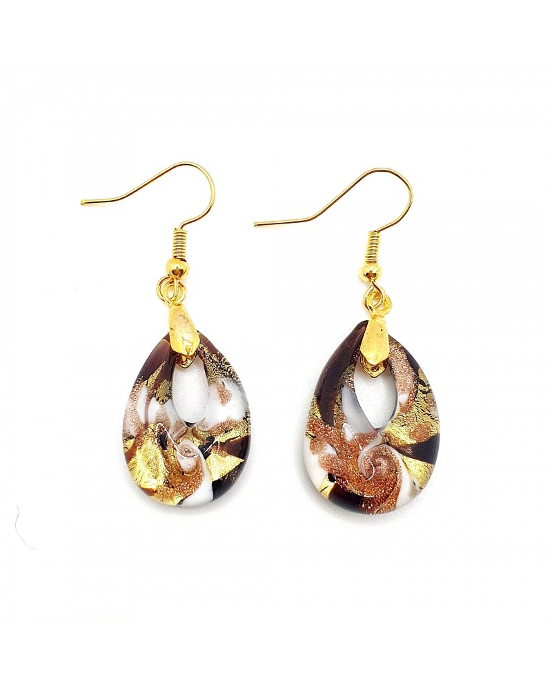 Boucles d'oreilles goutte en verre de Murano bijoux fantaisies fait à la main Bijoux Murano