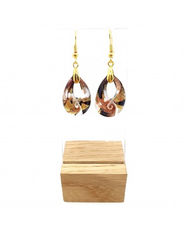 Boucles d'oreilles goutte en verre de Murano bijoux fantaisies fait à la main Bijoux Murano