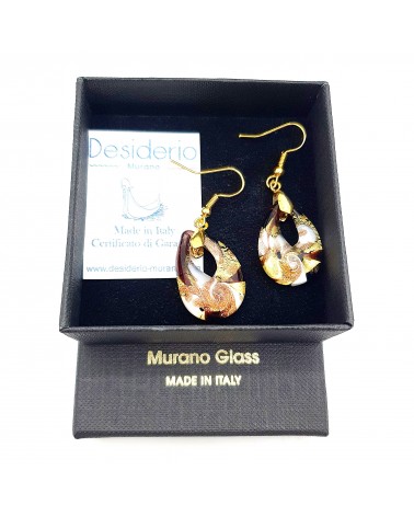 Boucles d'oreilles goutte en verre de Murano bijoux fantaisies fait à la main Bijoux Murano