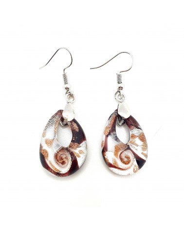 Boucles d'oreilles goutte en verre de Murano bijoux fantaisies fait à la main Bijoux Murano