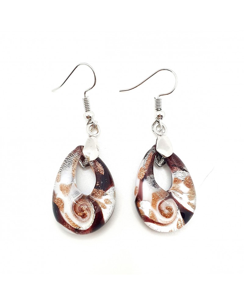 Boucles d'oreilles goutte en verre de Murano bijoux fantaisies fait à la main Bijoux Murano