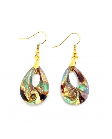 Boucles d'oreilles goutte en verre de Murano bijoux fantaisies fait à la main Bijoux Murano