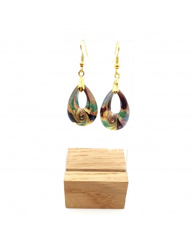 Boucles d'oreilles goutte en verre de Murano bijoux fantaisies fait à la main Bijoux Murano