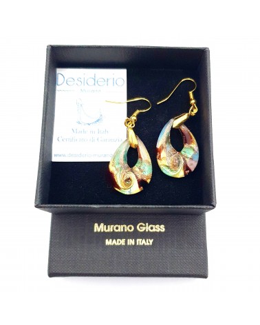Boucles d'oreilles goutte en verre de Murano bijoux fantaisies fait à la main Bijoux Murano