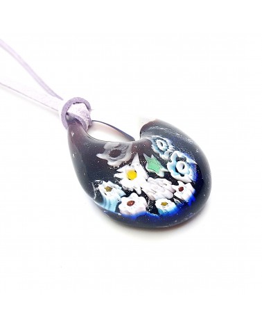 Grand pendentif goutte en verre de Murano bijoux fantaisies fait à la main