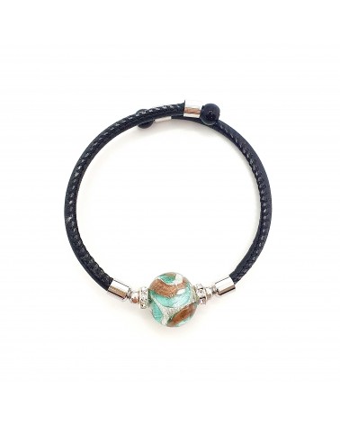 Bracelet Medusa en cuir et verre de Murano bijoux fantaisie