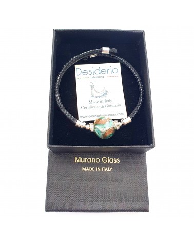 Bracelet Medusa en cuir et verre de Murano bijoux fantaisie