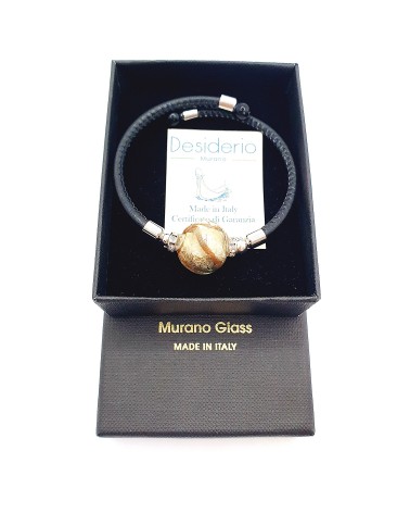 Bracelet Medusa en cuir et verre de Murano bijoux fantaisie