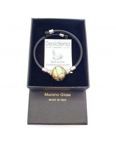 Bracelet Medusa en cuir et verre de Murano bijoux fantaisie