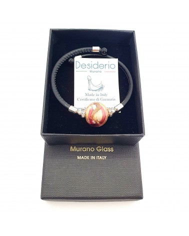 Bracelet Medusa en cuir et verre de Murano bijoux fantaisie