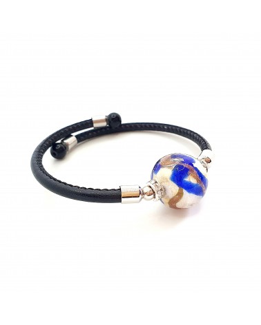 Bracelet Medusa en cuir et verre de Murano bijoux fantaisie