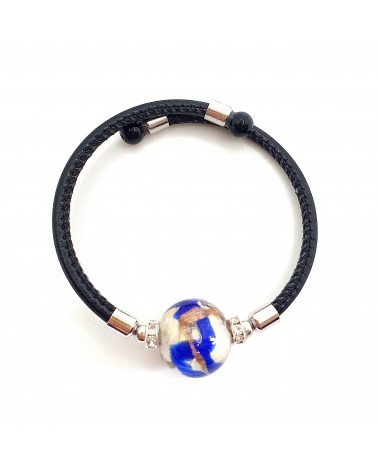 Bracelet Medusa en cuir et verre de Murano bijoux fantaisie