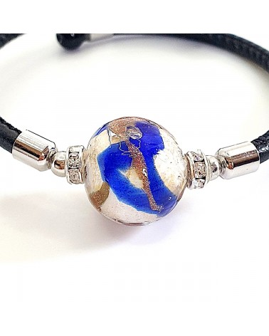 Bracelet Medusa en cuir et verre de Murano bijoux fantaisie