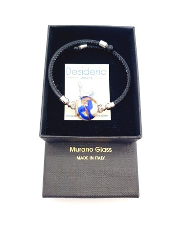 Bracelet Medusa en cuir et verre de Murano bijoux fantaisie