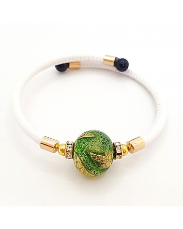 Bracelet Medusa en cuir et verre de Murano bijoux fantaisie