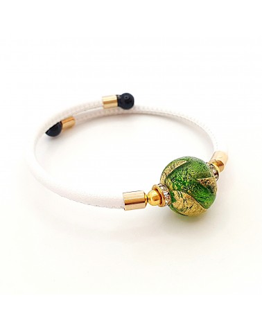 Bracelet Medusa en cuir et verre de Murano bijoux fantaisie