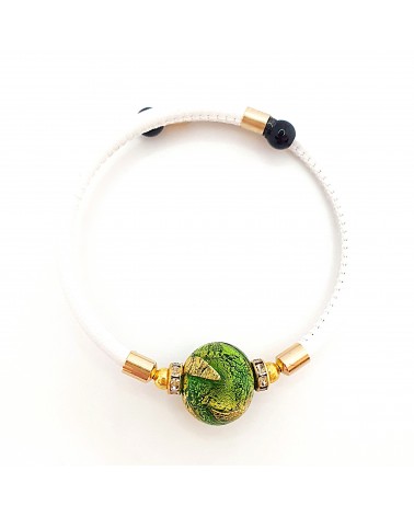 Bracelet Medusa en cuir et verre de Murano bijoux fantaisie