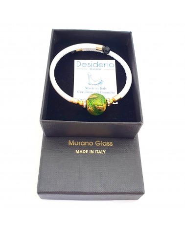 Bracelet Medusa en cuir et verre de Murano bijoux fantaisie