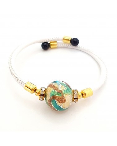 Bracelet Medusa en cuir et verre de Murano bijoux fantaisie