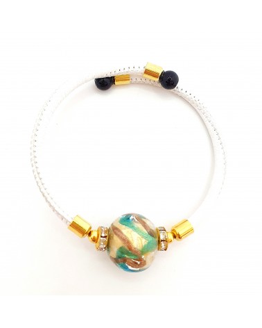 Bracelet Medusa en cuir et verre de Murano bijoux fantaisie
