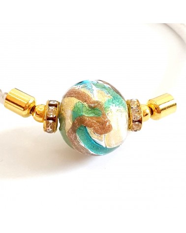 Bracelet Medusa en cuir et verre de Murano bijoux fantaisie