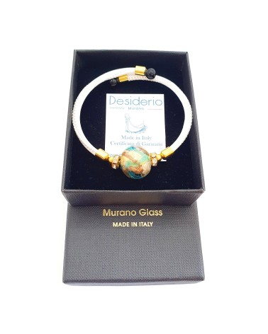 Bracelet Medusa en cuir et verre de Murano bijoux fantaisie