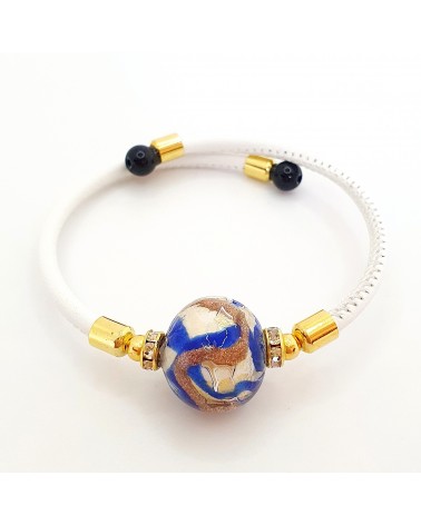 Bracelet Medusa en cuir et verre de Murano bijoux fantaisie